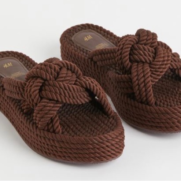 H&M Dark Brown Rope Slides size US 5 or EUR 36 (NWOT) - Picture 10 of 13